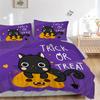 3pcs Trick or Treat Adorable Cat and Pumpkin Bedding Set - Includes Quilt Cover and Pillowcases, Suitable for All Seasons,