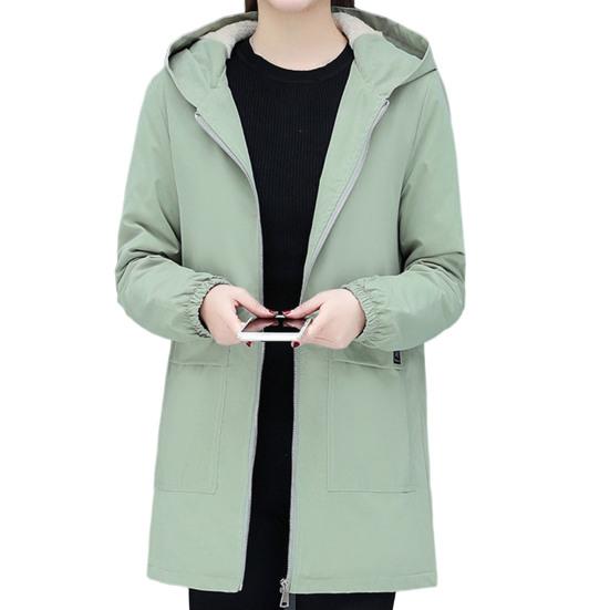 Cappotto invernale da donna, con grandi tasche, tinta unita, a maniche lunghe, cardigan con cappuccio, termico, ampio, taglie forti, spesso, soprabito invernale per l'esterno