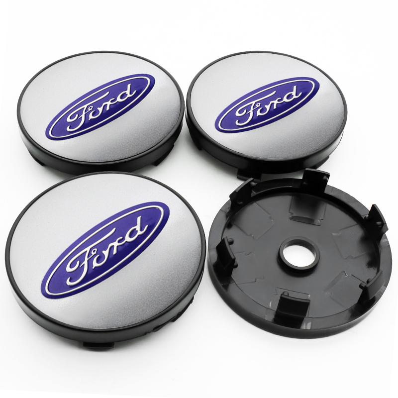 AJJ1 4Pcs 56mm+60mm Car Wheel Center Hub Caps Stickers Auto Rim Cover For Ford ST-line Focus 2 3 Mondeo Ecosport Kuga Mk4 Fiesta Mk3