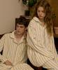 [Dossy] Fluffy Creamy Long Sleeve Couple Sleep Pajama Set Vanilla [Shipped from Korea] 100% Authentic