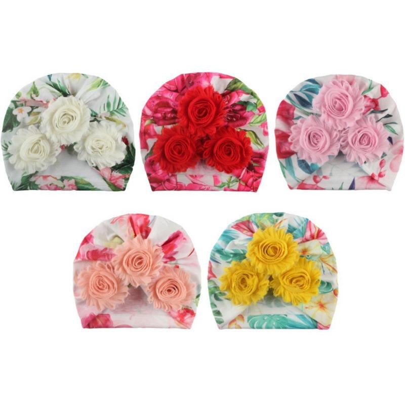 New Baby Hat, Small Floral Breathable Thin Children's Pullover Hat, European and American Versatile Baby Tire Hat
