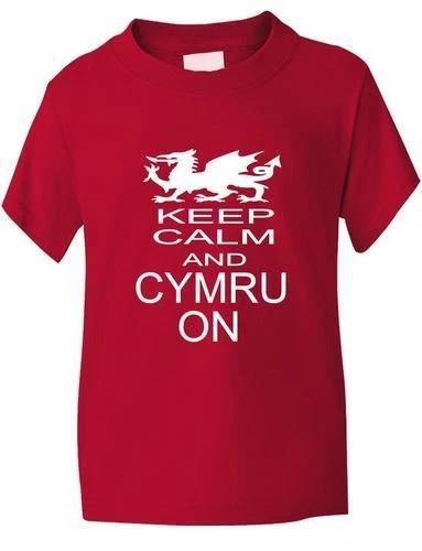 

Keep Calm And Cymru On Welsh Rubgy Wales Kids T-Shirt Age 1-13 3XL