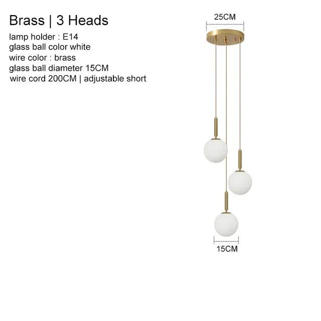 Modern Glass Pendant Light Brass Black Milk Ball LED Chandeliers Lighting for Bedroom Dining Stairs Ceiling Hanging Lamp Lustres