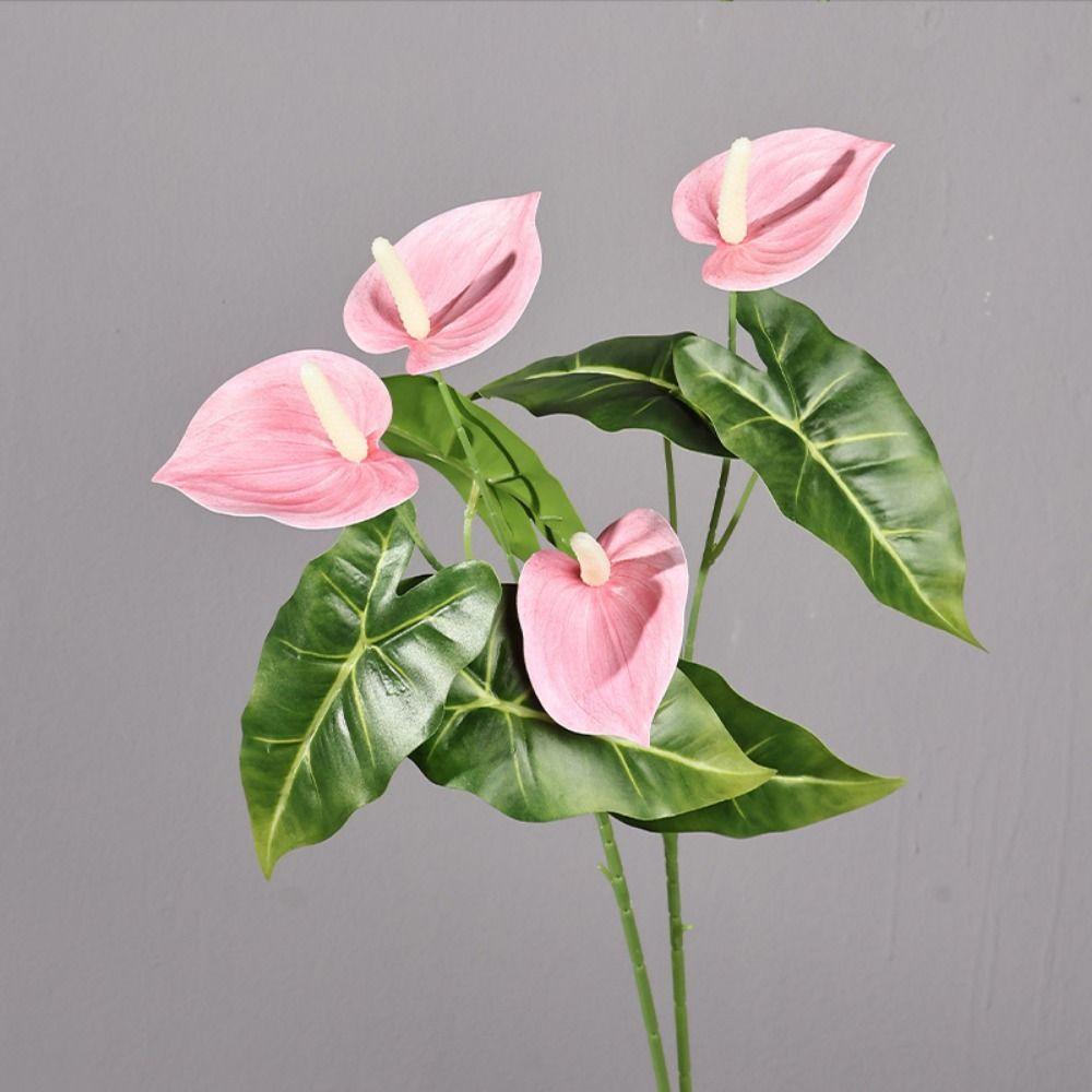 2 Forks Artificial Anthurium Multicolor Simulation Plant NEW Artificial Flower  Home Decoration