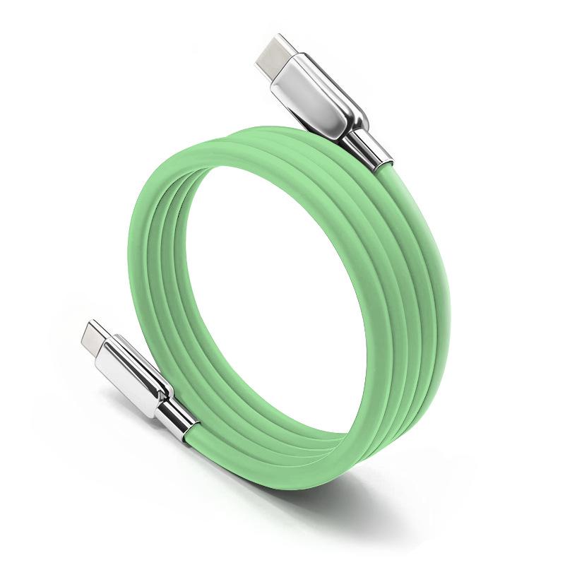 100W Fast-Charging Magnetic Type-C Cable with Storage, Compatible for iPhone 17, Android, Huawei.