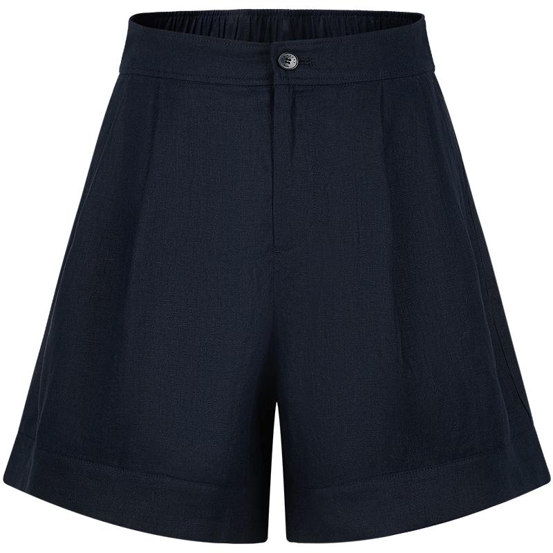 JUZI ANNACO Women s Relaxed Fit 100% Linen Wide-Leg Shorts M