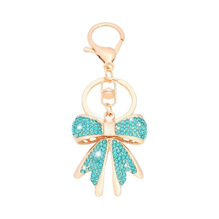 Shimmering Bowknot Keychain Rhinestones Decoration Alloy Metal Jewelry Accessory For Everyday Elegances