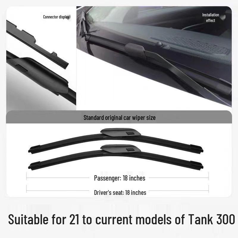 Wiper Blade Upgrade for WEY Tank 300 (2020 Model) - Silent, Frameless Replacement