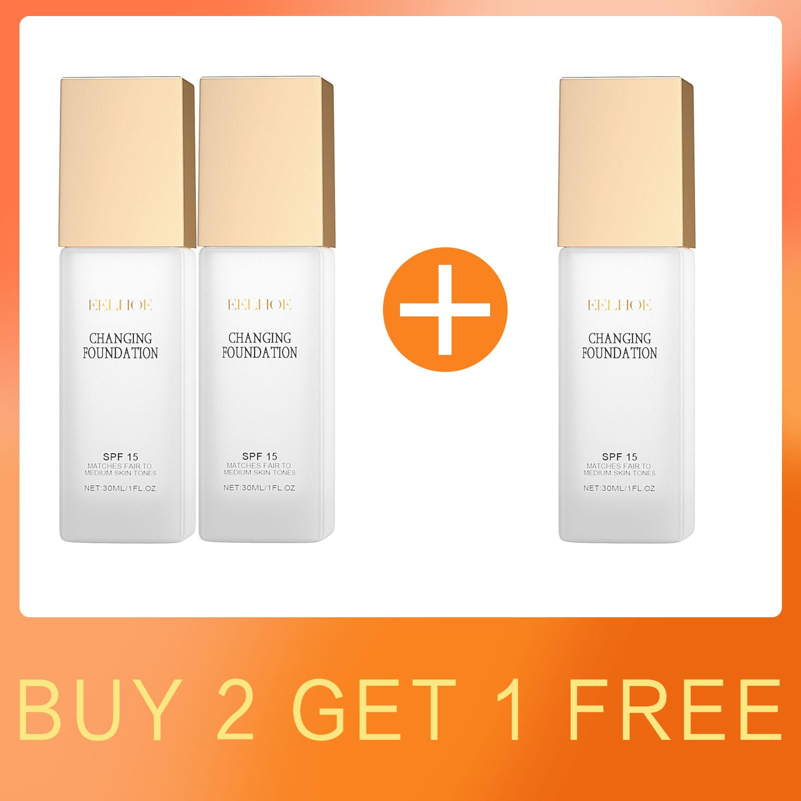 SPF 15 Kleurveranderende Foundation Volledige Dekking Waterdicht Oliecontrole Kleurcorrectie Vloeibare Foundation Make-up Producten