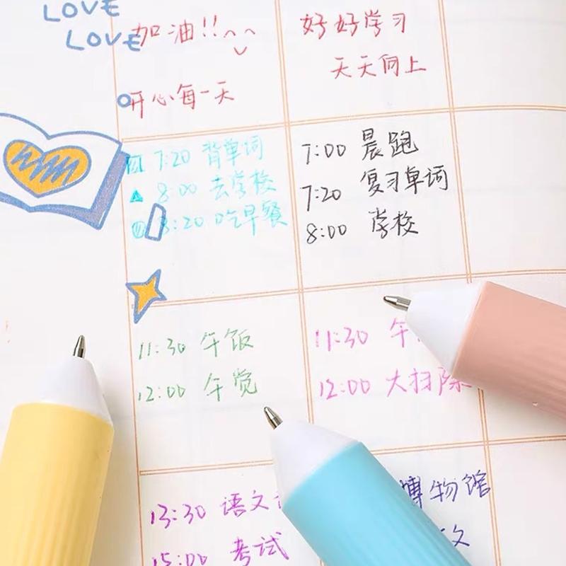 1Set 60 Color Cartoon Ballpoint Pens Soft Grip Press Multicolor Writing Pen For Drawing Writing Office School Supplie Stationery