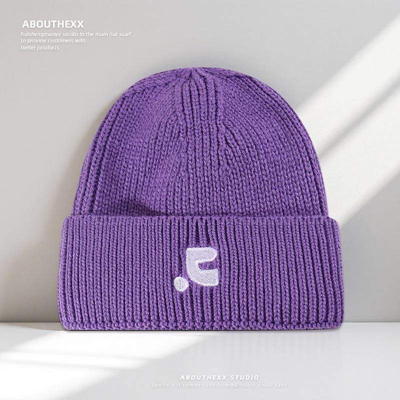 Autumn and Winter Warm Hats for Female Stars with The Same Letters Knitted Hats for Students and Couples Pullover Cold Hats Woolen Hats for Men