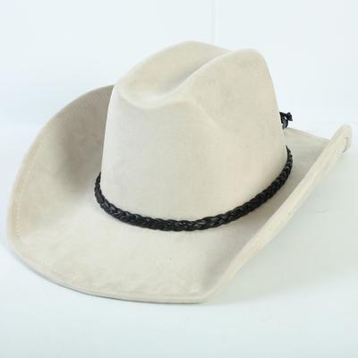 Populaire Europese en Amerikaanse stijl suède westerse cowboyhoed voor mannen en vrouwen, eenvoudige en modieuze hoed met brede rand, jazzhoed