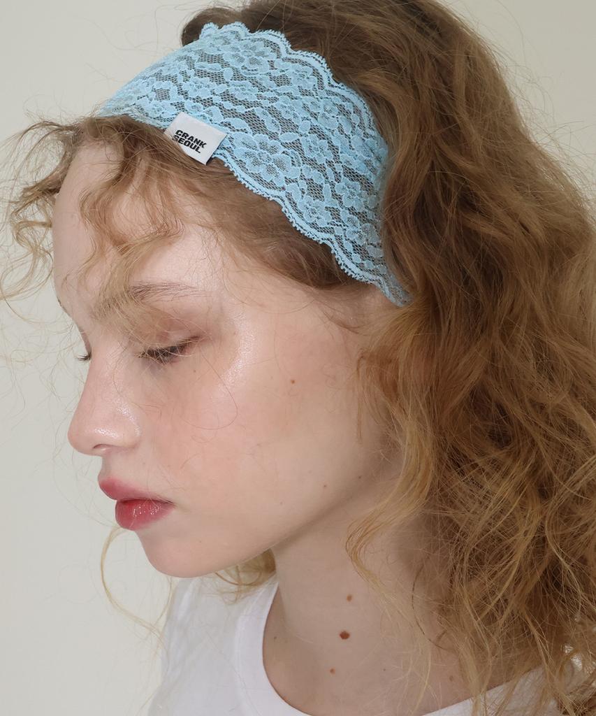 CRANK Lace Veil Hairband_Aqua Blue