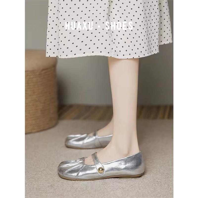 Mode 2024 Printemps et Automne Nouvelle Mode Chaussures Plates pour Femmes Chaussures à Col Bateau de Couleur Unie Vêtements d'Extérieur pour Femmes