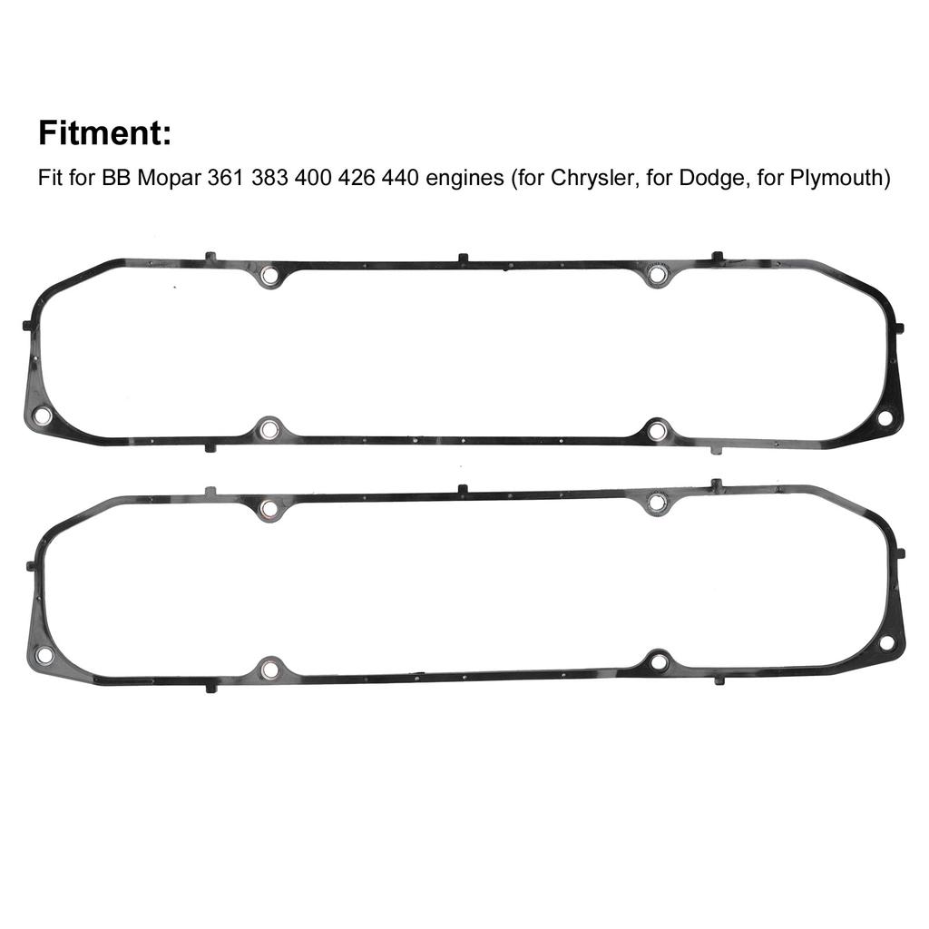 3/16in Rubber Valve Cover Gaskets Steel Core Fit for BB Mopar 361 383 400 426 440 Engine
