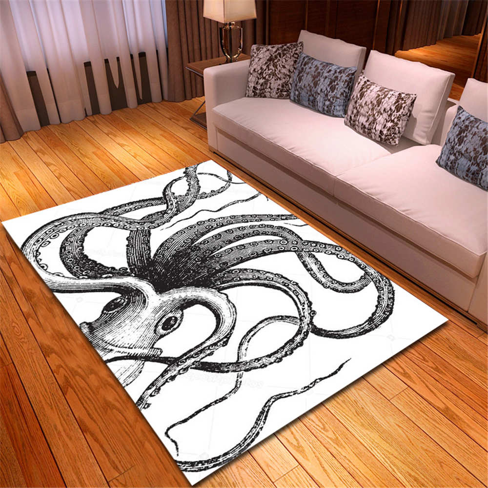 Octopus Living Room Carpet Monster Octopus Bedroom Area Rug Kids Home Decor Room Floor Mat Kitchen Bathroom Mat Anti-Skid