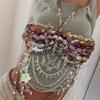 Fashion Layer Acrylic Stone Body Chain Bra Top Adjustable Closure Designs for Women's Beachwear and Dance Event