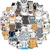 50 Cute Cat Expression Graffiti Stickers: Waterproof Decals for Suitcase, Guitar, Notebook