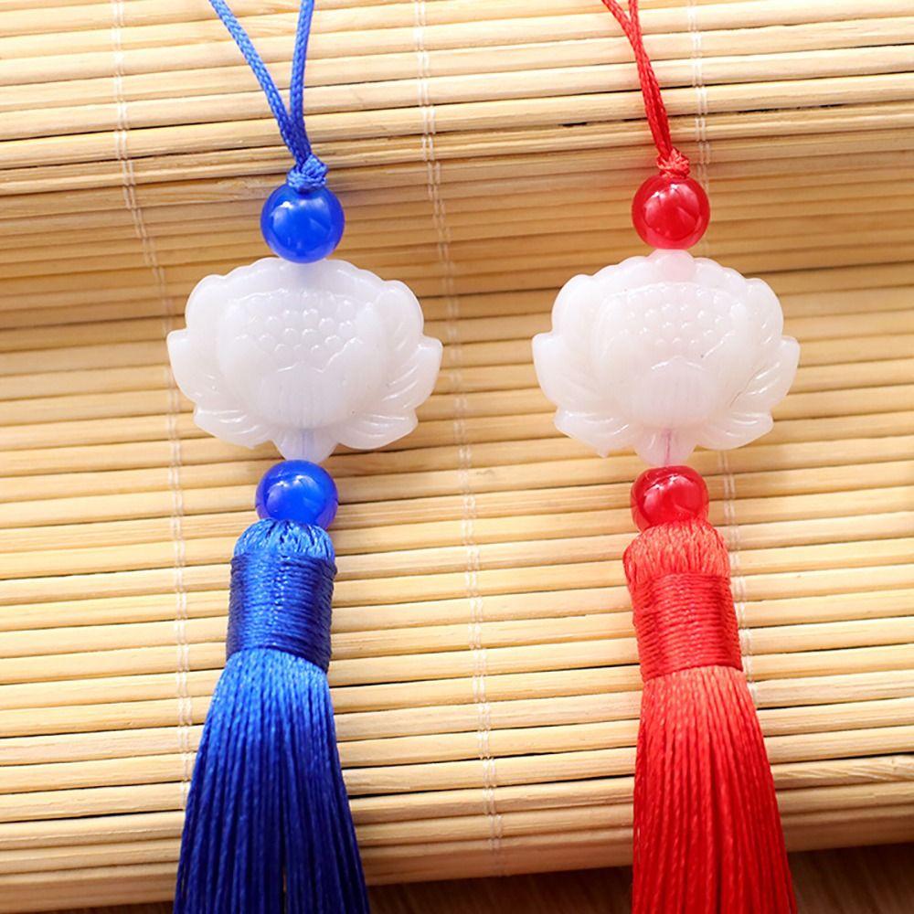 1Pcs Fan Falling Ornaments Jade Beads Tassel Ancient Chinese Style Knot Tassels Pendant