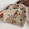 Autumn and winter new baby girl long-sleeved embroidered cardigan baby foreign versatile pine cone jacket top
