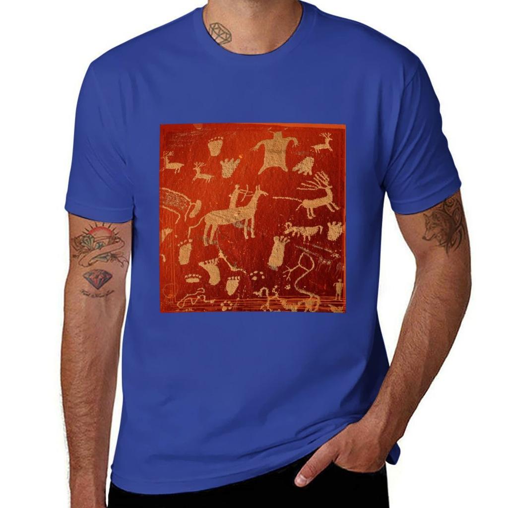 Petroglyphs on newspaper rock at Canyonlands national park Tshirt quick drying boys animal print sweat shirts men
