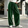 Women's Fashion High Waist Pants, Korean Velvet Casual Long Trousers for Everyday Wear