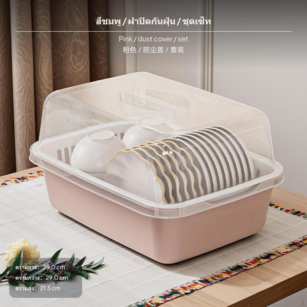 2Tier Dish Drying Rack with Particleproof Cover, Kitchen Utensil Organizer Green