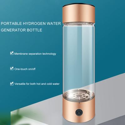 Tragbarer wasserstoffreicher Wasserbecher, auslaufsichere transparente Glaswasserflasche, intelligenter Wasserkocher mit Wasserstoff- und Sauerstofftrennung für Outdoor-Reisen und Camping