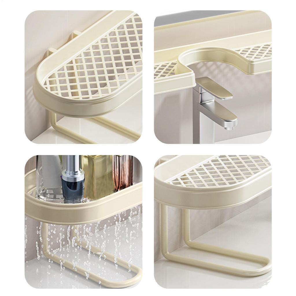 Faucet Sponge Holder U Shape Soap Rack for Faucet No Drill Over The Sink Shelf for Kitchen Countertop Shower Apartment Dormitory