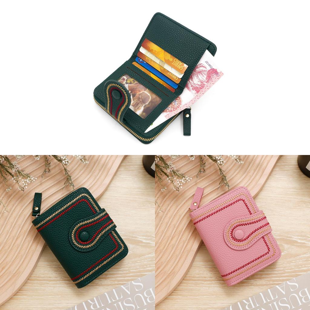Pu Leather Short Wallet For Women With Card Holder And Coin Pocket For Daily Use