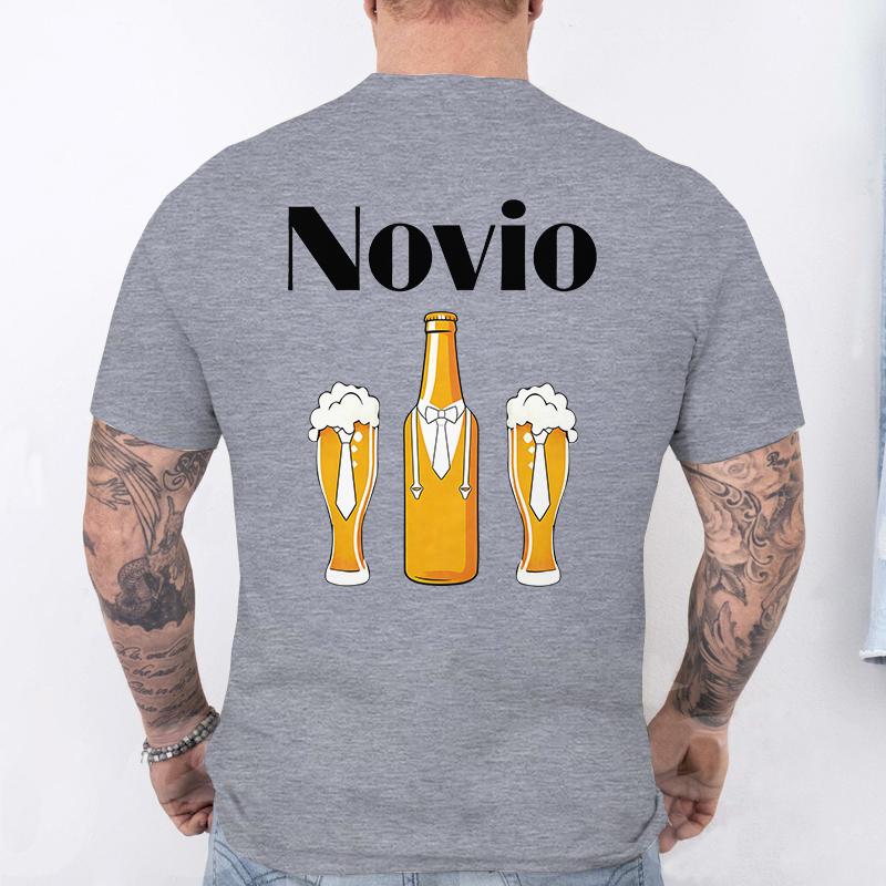 Spanish Unisex Novio Futuro Tees: Back Print Graphic Tops Team Groom Squad Tee 2026 Fashion Bachelor Party Single Farewell T-shirts