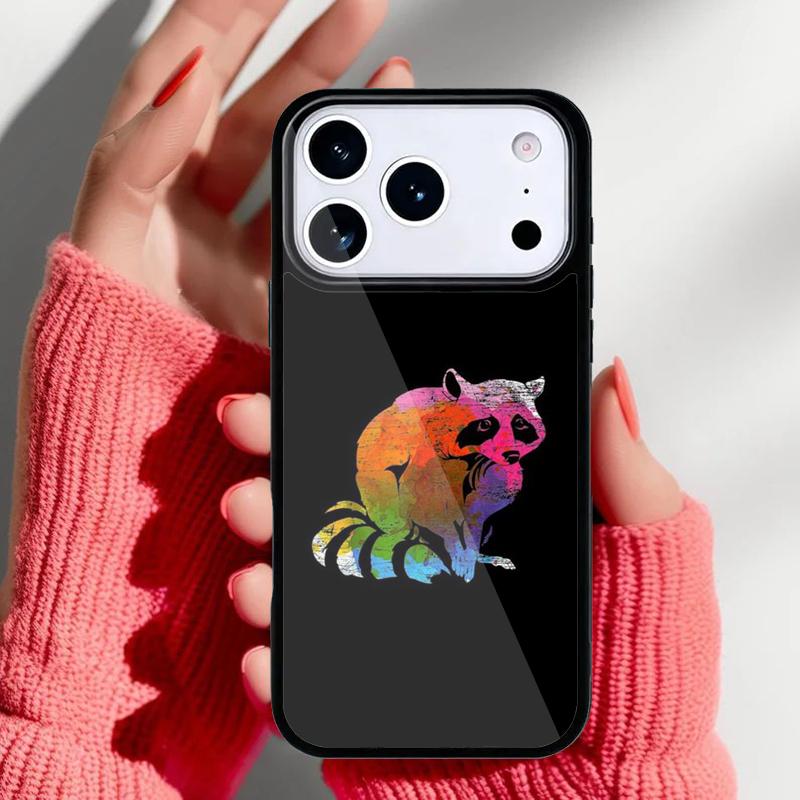 Raccoon Art Phone Case for iPhone 17 Air 16e 15 14 13 Pro Max Back Cover for 12 11 Pro Coque