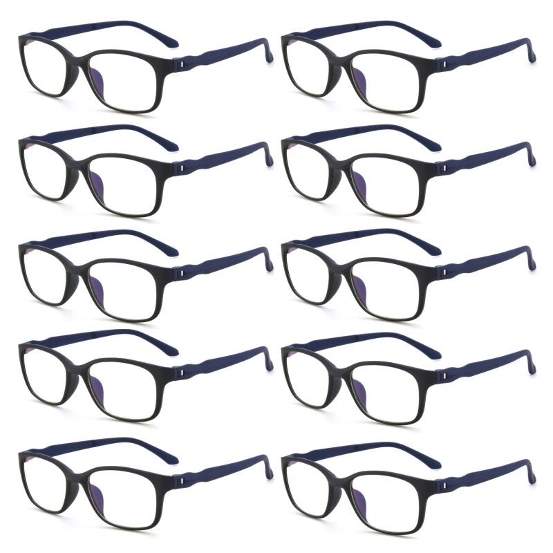 10PCS Sport Style Reading Glasses For Women Men Anti-slip Rubber Glasses Legs Anti Blue Light Presbyopic Glasses TR90