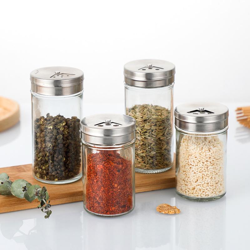 BBQ Flavor Glass Seasoning Jar for Pepper, MSG, and Salt