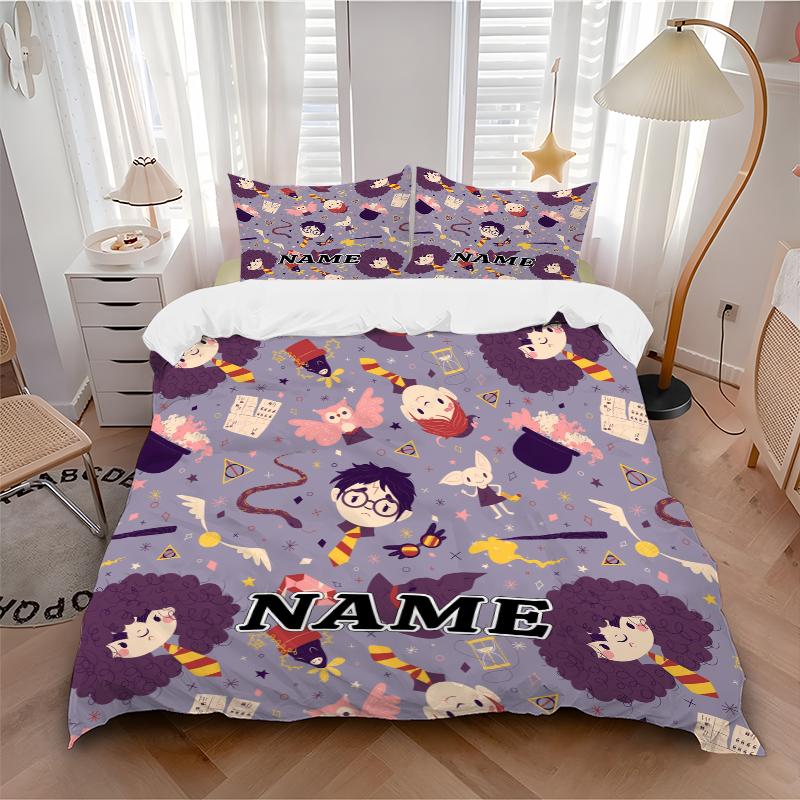 Custom Textile Magic World Bedding 3 Piece Set HD Print Duvet Cover Pillowcases for Teens Adult Bedroom Decoration