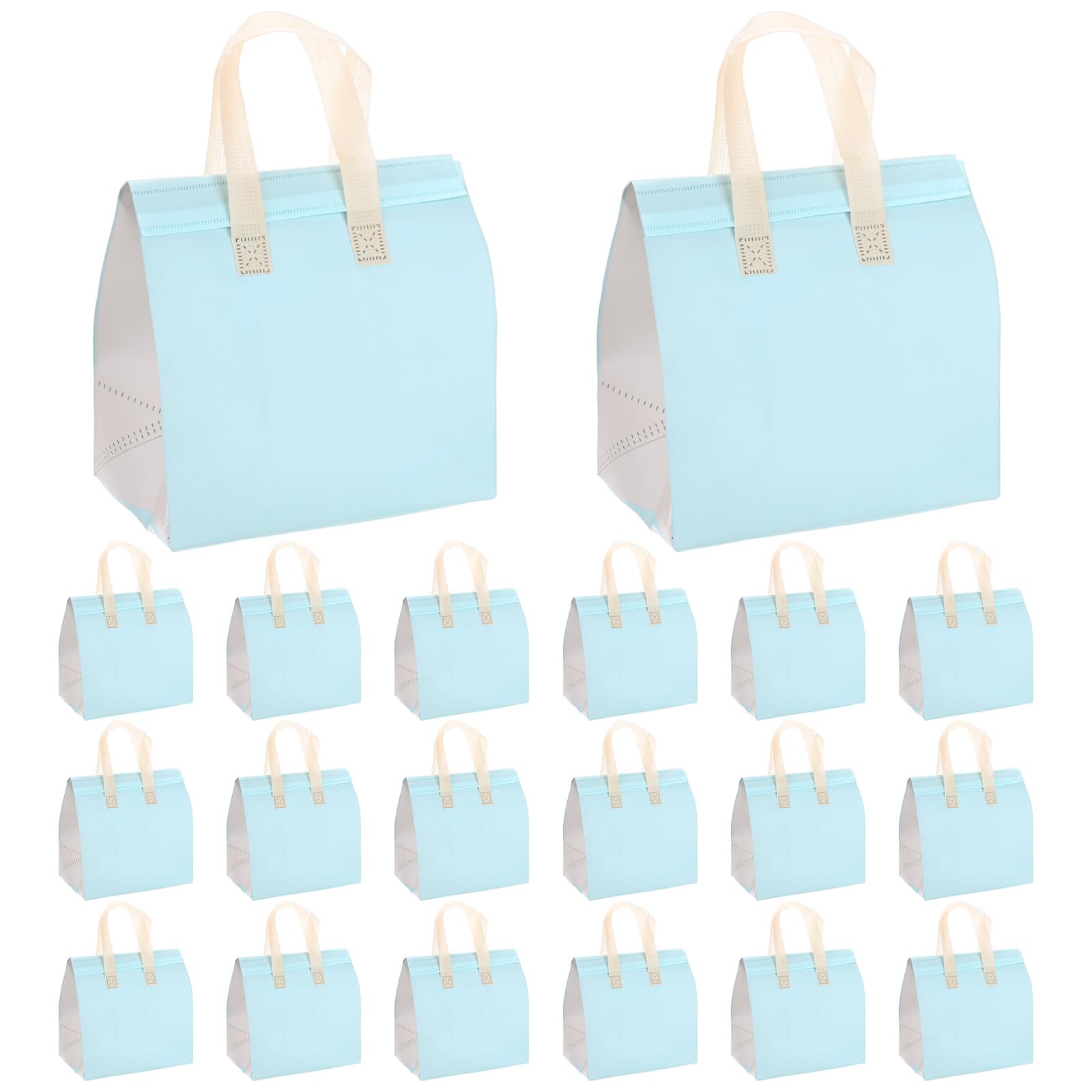 TIXIPEM Insulated Takeaway Bags Commercial Insulated Food Cooler Bags for Hot Cold Frozen and Fresh Foods Blue 2 Colors [20-Pack] - & Foods, Foods, -