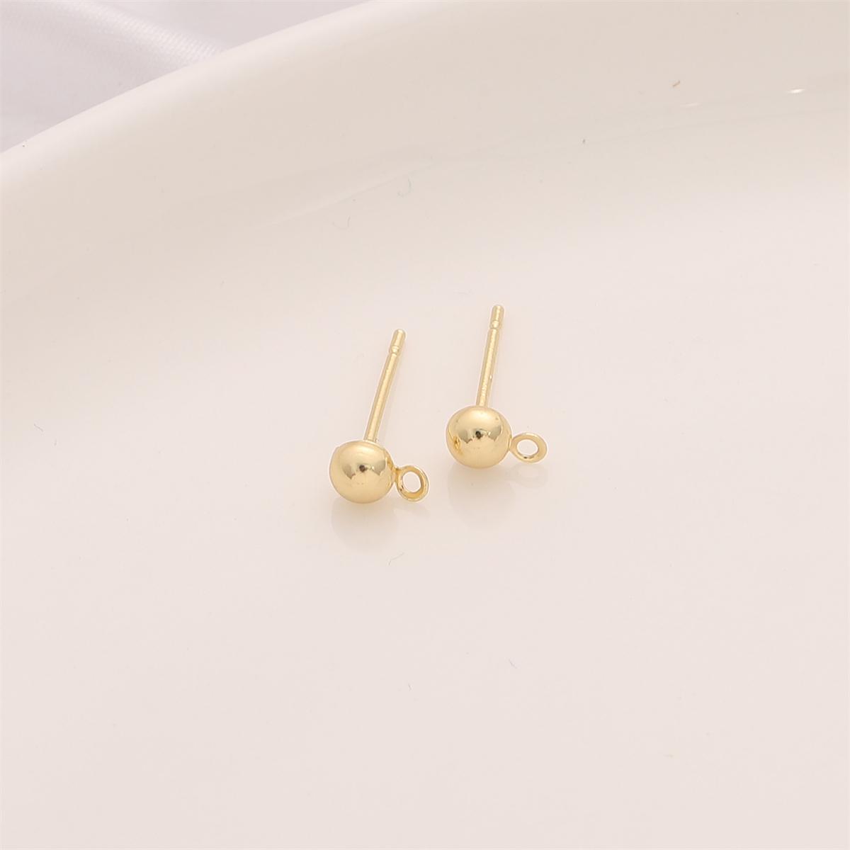 

Серьги нескольких стилей, медь, 4 шт./пакет diameter:4mm *4pcs золотой