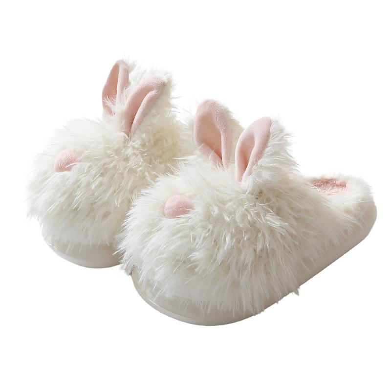 Source Cute Cartoon Less Heart Bunny Bag Head Slippers Wear Autumn and Winter Thick Bottom Warm Hair Mop