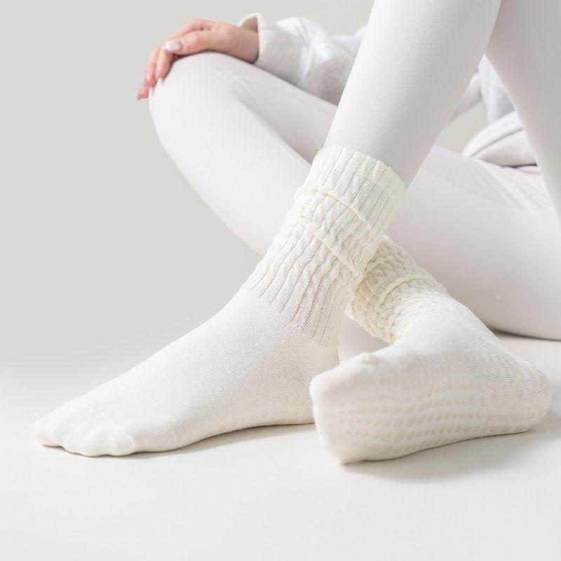 

Однотонные носки для йоги Нескользящие Профессиональные Женские Носки для Пилатеса Носки для Тренировок в Помещении Фитнес Носки для Аэробики Спортивные Носки с Махрой Gardenia White