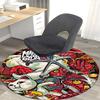 1 Alfombra Redonda de Gato y Demonio de Anime - Base Antideslizante para Silla de Oficina, Alfombra Antideslizante para Decoración del Hogar