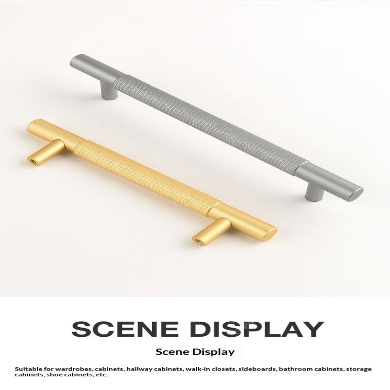 Nordic Wardrobe Handles–Gold Copper & Black Drawer Knobs Extended American-Style Aluminum Alloy Cabinet Pulls Furniture Hardware