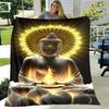 Buddha Sakyamuni Buddhisme Tro Religion Blødt Plys Tæppe, Flanel Tæppe Kastetæppe til Stue Soveværelse Seng Sofa Bed