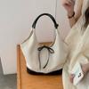 Small Retro One-shoulder Canvas Bag for Women Simple Work Small Handbag Underarm Commuter Bag