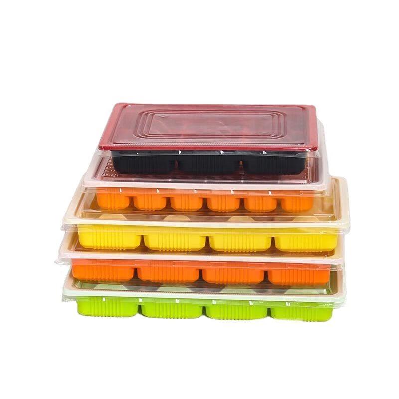 Einweg-Aufbewahrungsbox für Knödel mit 12 Fächern und Deckel