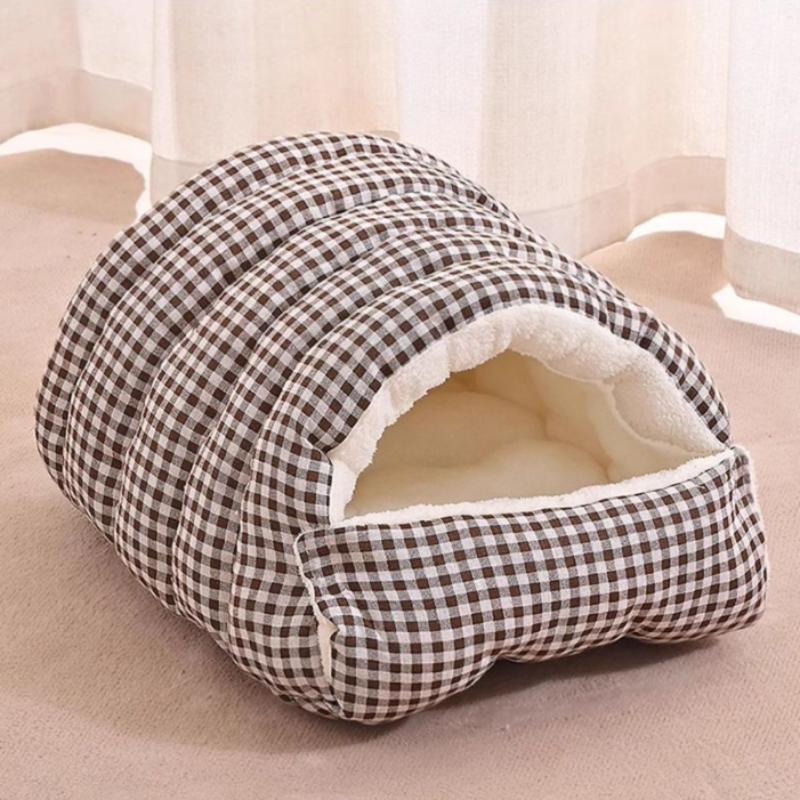 Pet Cat Dog House Indoor Winter Soft Warm Thickened Foldabl Cat And Dog Bed Semienclosed Cat Bed Cat Dog Nests Pet Supplies