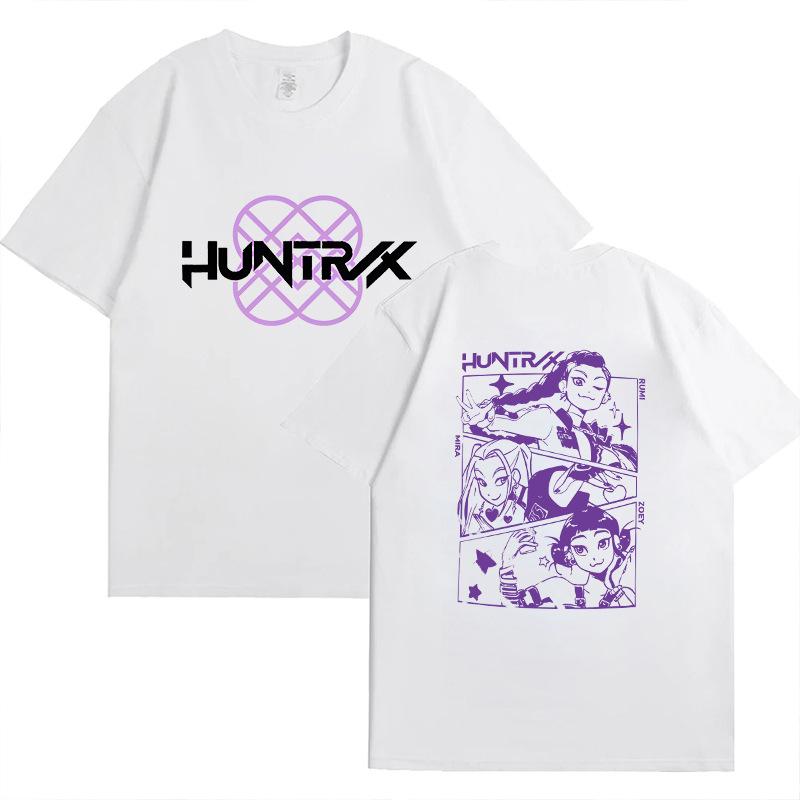 Kpop Korean Wave Witch Hunt Trendy Double Sided Printed T-shirt Round Neck Short Sleeve 5984