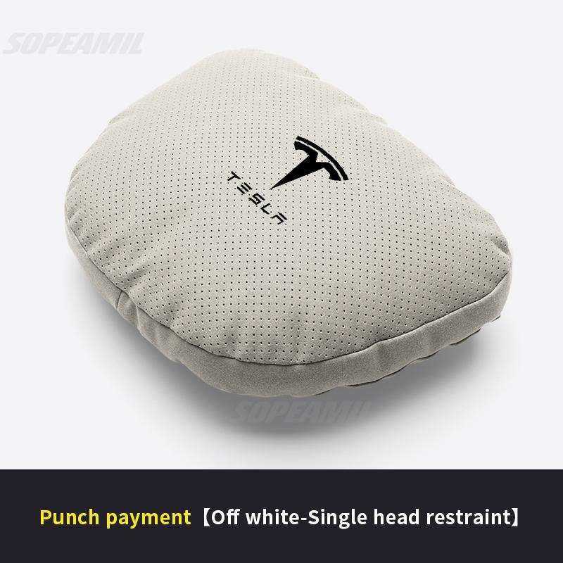 DTDIB1 Tesla Model 3 Model Y Model S Model X Suede Car Headrest Neck Support Seat Lumbar cushion Breathable Soft Neck Pillow Waist pad