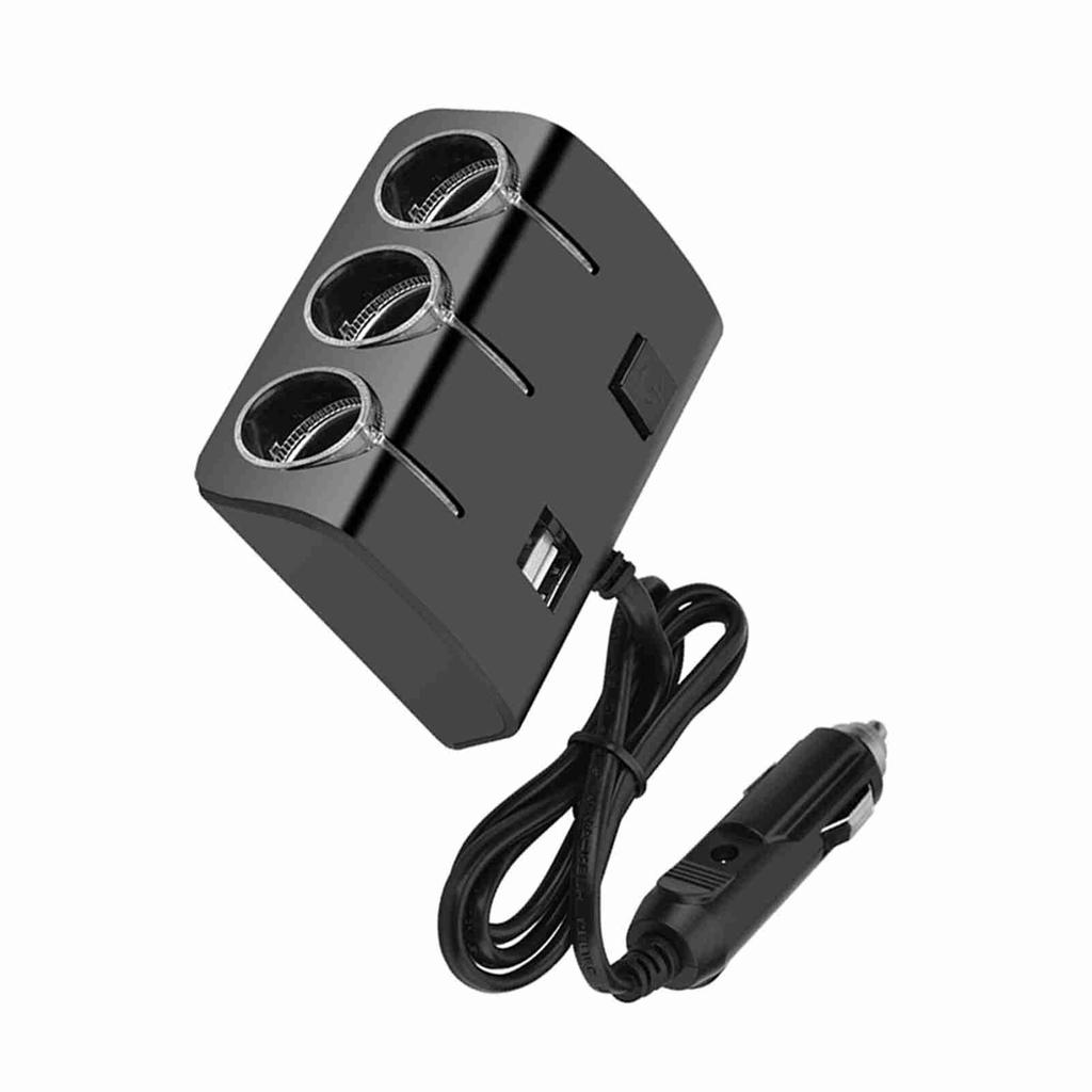 3 Way Auto Car Cigarette Lighter Socket Splitter Dual USB Charger Power Adapter