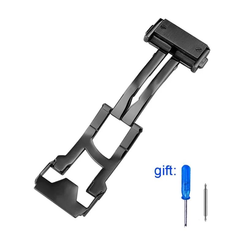 18mm 22mm Solide Edelstahlschließe Mit Werkzeugen Silber Schwarz Passend Für Hublot Big Bang Uhr Herren Silikon Lederarmband Schließe