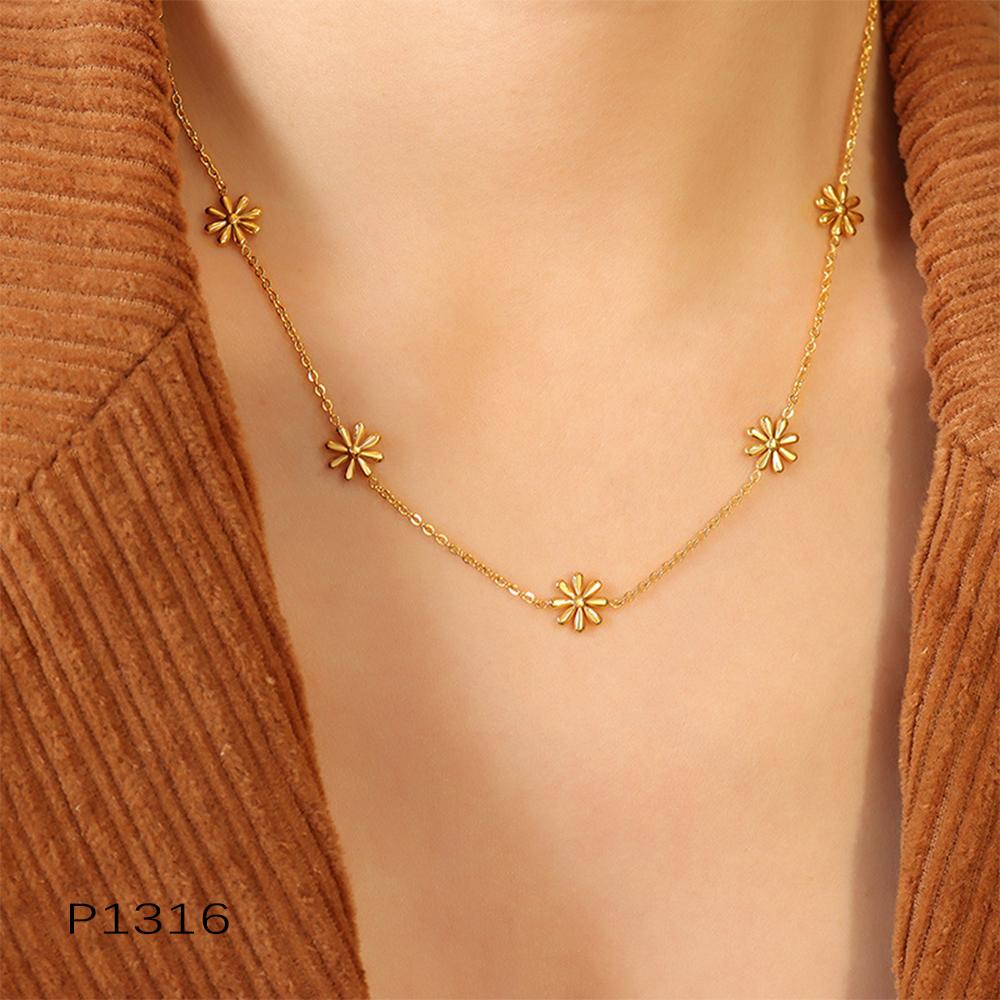 Multi Small Pendant Tassel Necklace For Women Stainless Steel 18K Gold Plated No Tarnish Bohemia Women's Neck Chain Necklaces